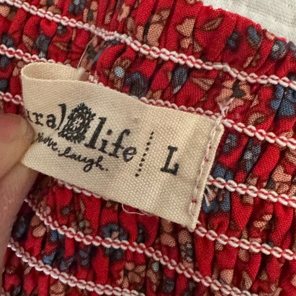 Natural Life Hanna Convertible Maxi Skirt Strapless Dress Red Floral L - Picture 6 of 7